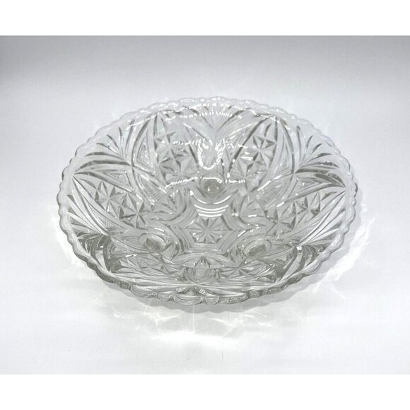Beautiful Anchor Hocking Clear Pressed Glass #AHC26 3-Toed Footed Bowl - Picture 3 of 7